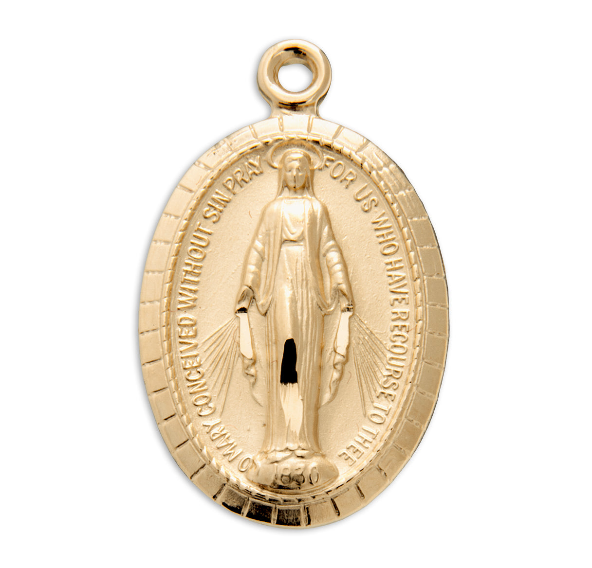 16kt Gold Over Sterling Silver Med Miraculous 20" Ch-Bxd
