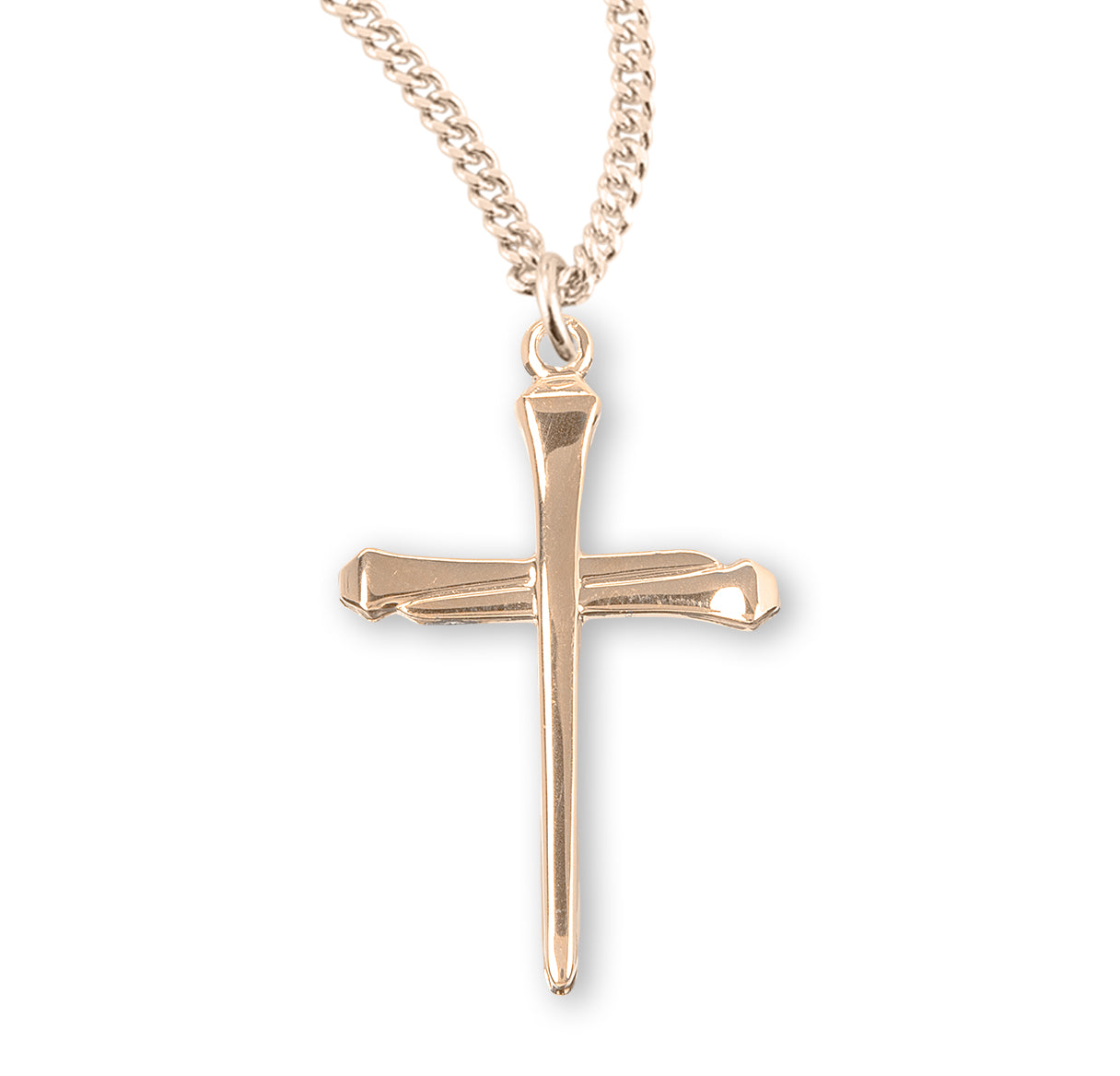 16kt Gold Over Sterling Sm Tapered End Cross-*18"(Thin)-Ch-Bxd