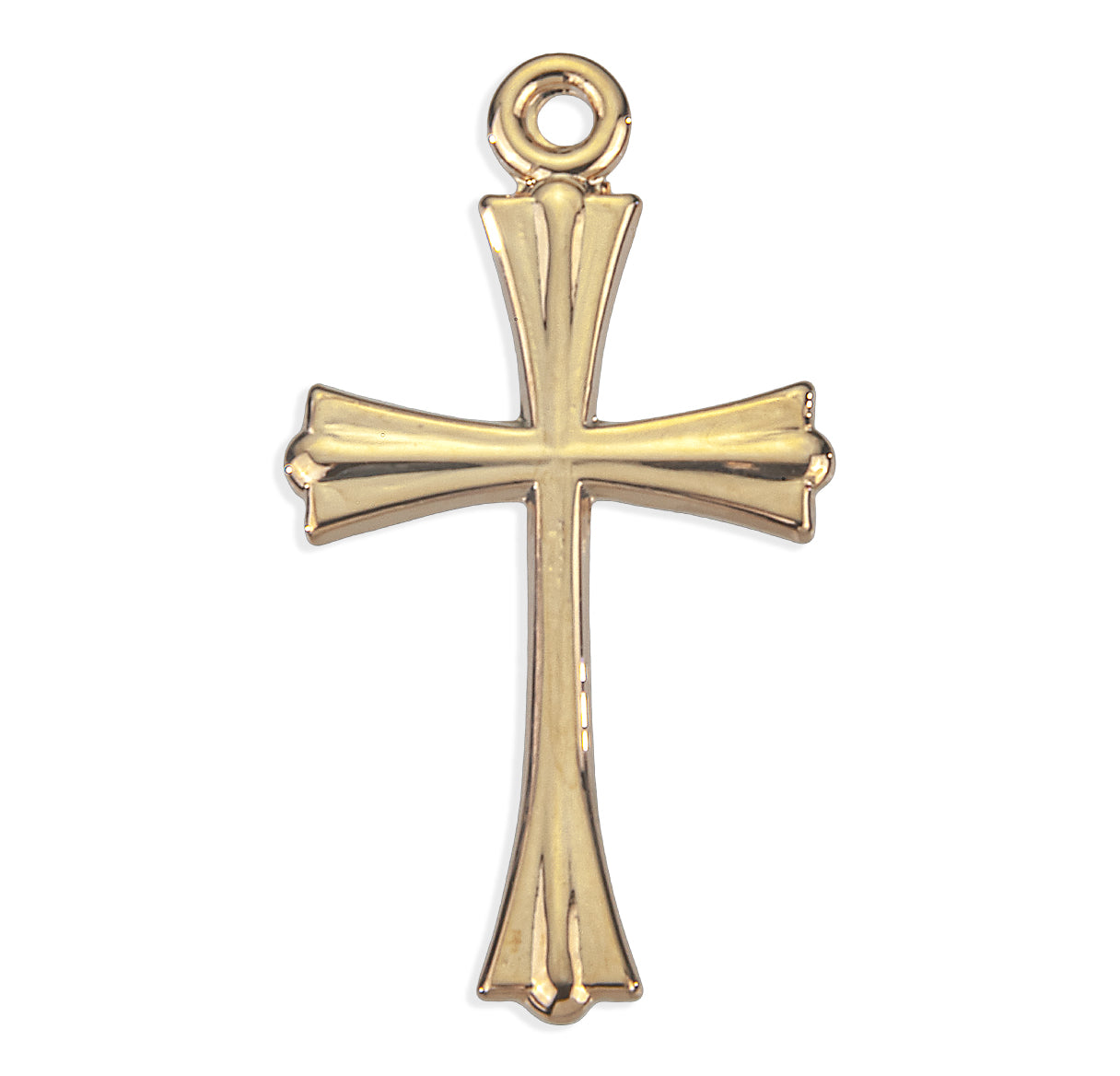 16kt Gold Over Sterling Sm Tapered End Cross-*18"(Thin)-Ch-Bxd