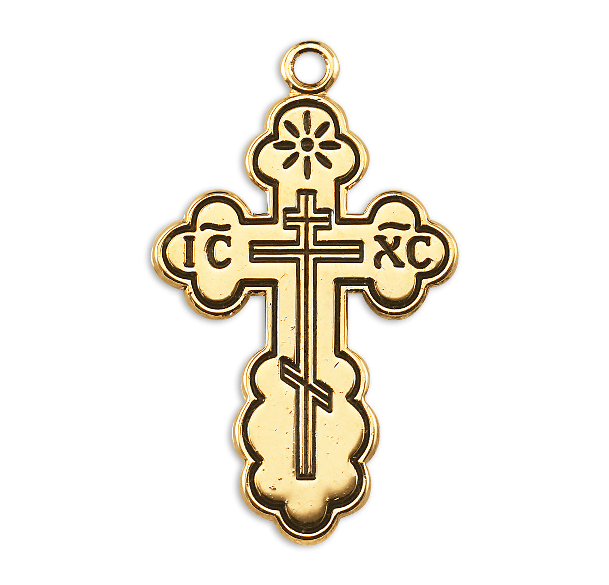 16kt Gold Over Sterling Small Orthodox Cross-*18" Ch-Bxd