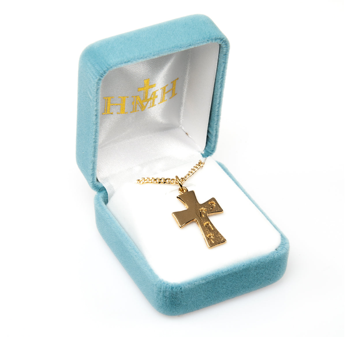 Gold Over Sterling Silver Footprints in the Sand Cross