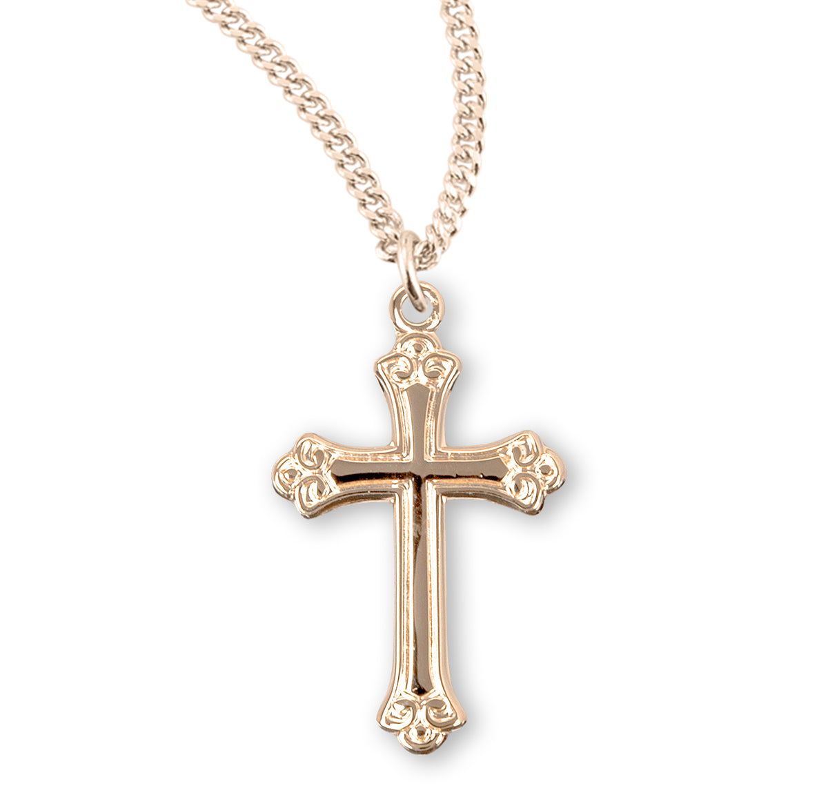16kt Gold Over Sterling Sm Cross 16" Ch-Bxd