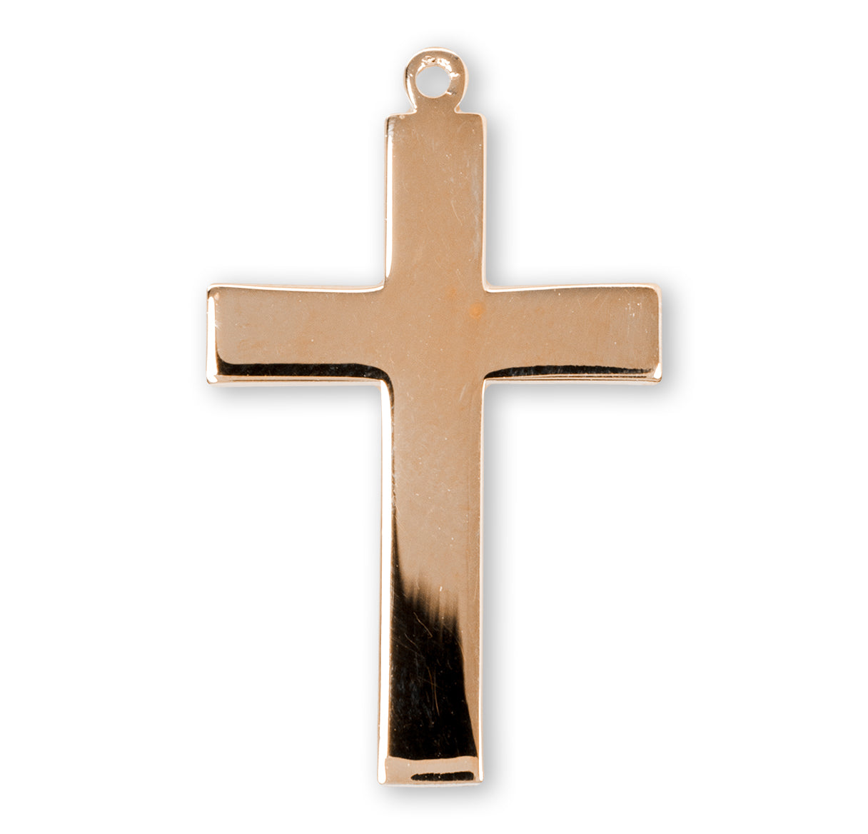 16kt Gold Over Sterling Silver Latin Style Basic Cross with High Polished finish 24" Ch-Bxd