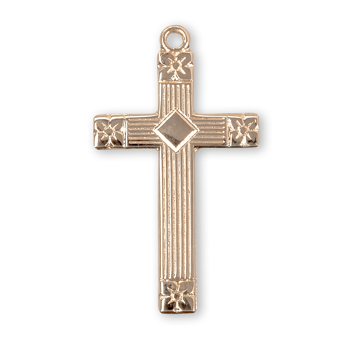 16kt Gold Over Sterling Med Fancy Cross 18" Ch-Bxd