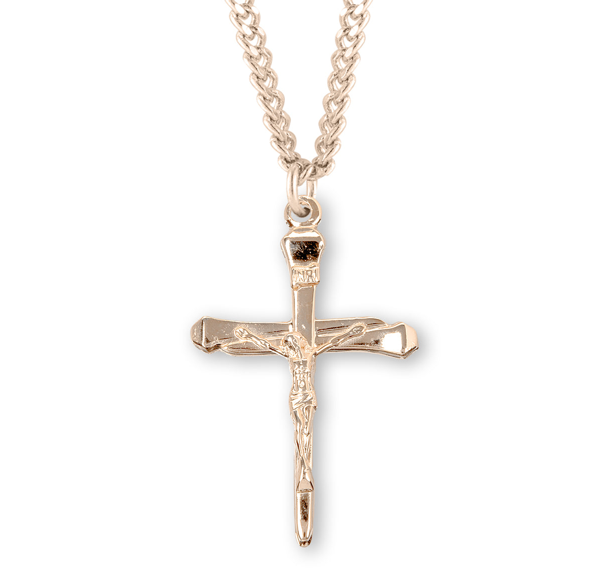 16kt Gold Over Sterling Lrg Nail Cfx 18" Ch-Bxd