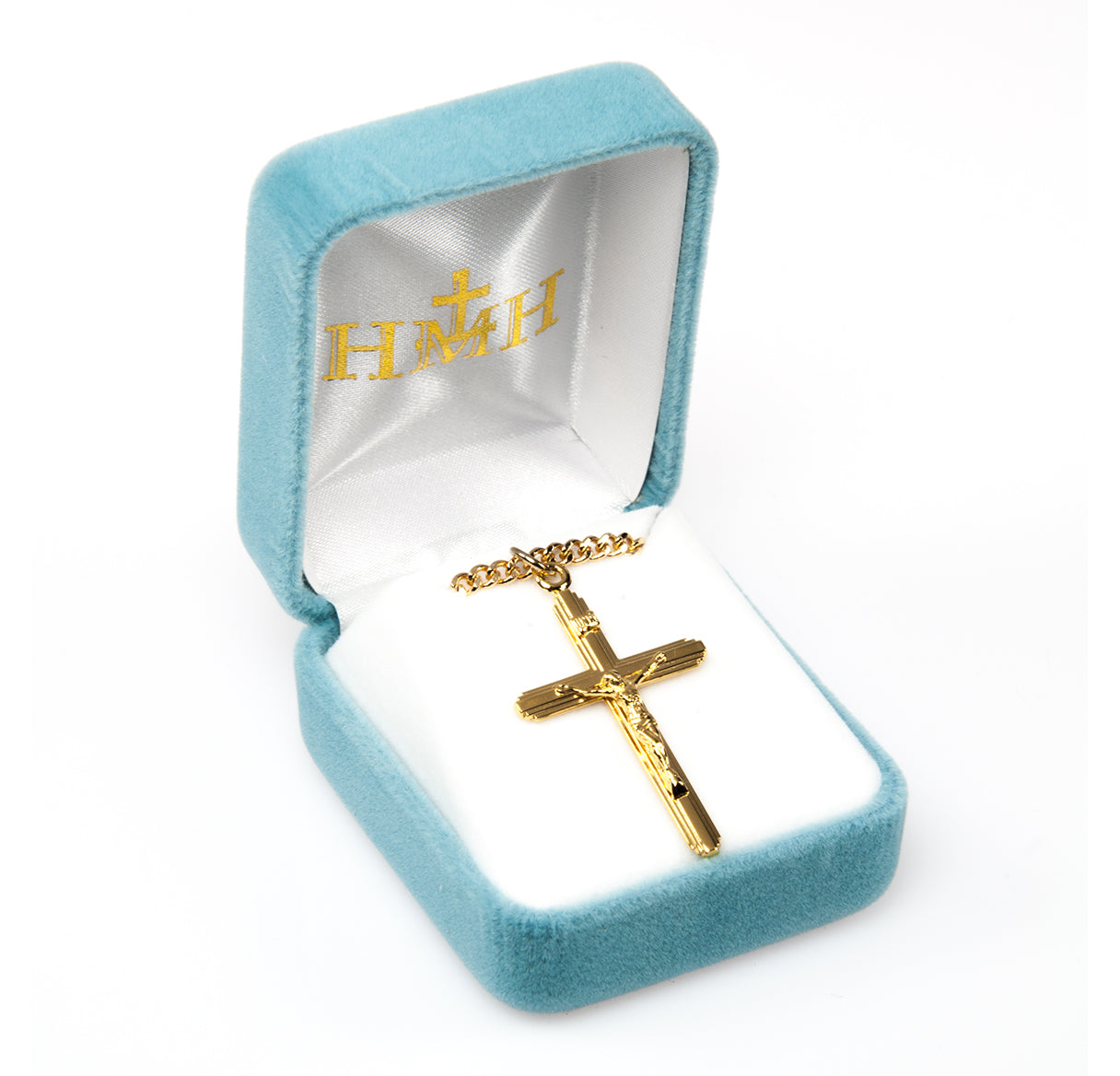 Inlayed Gold Over Sterling Silver Crucifix