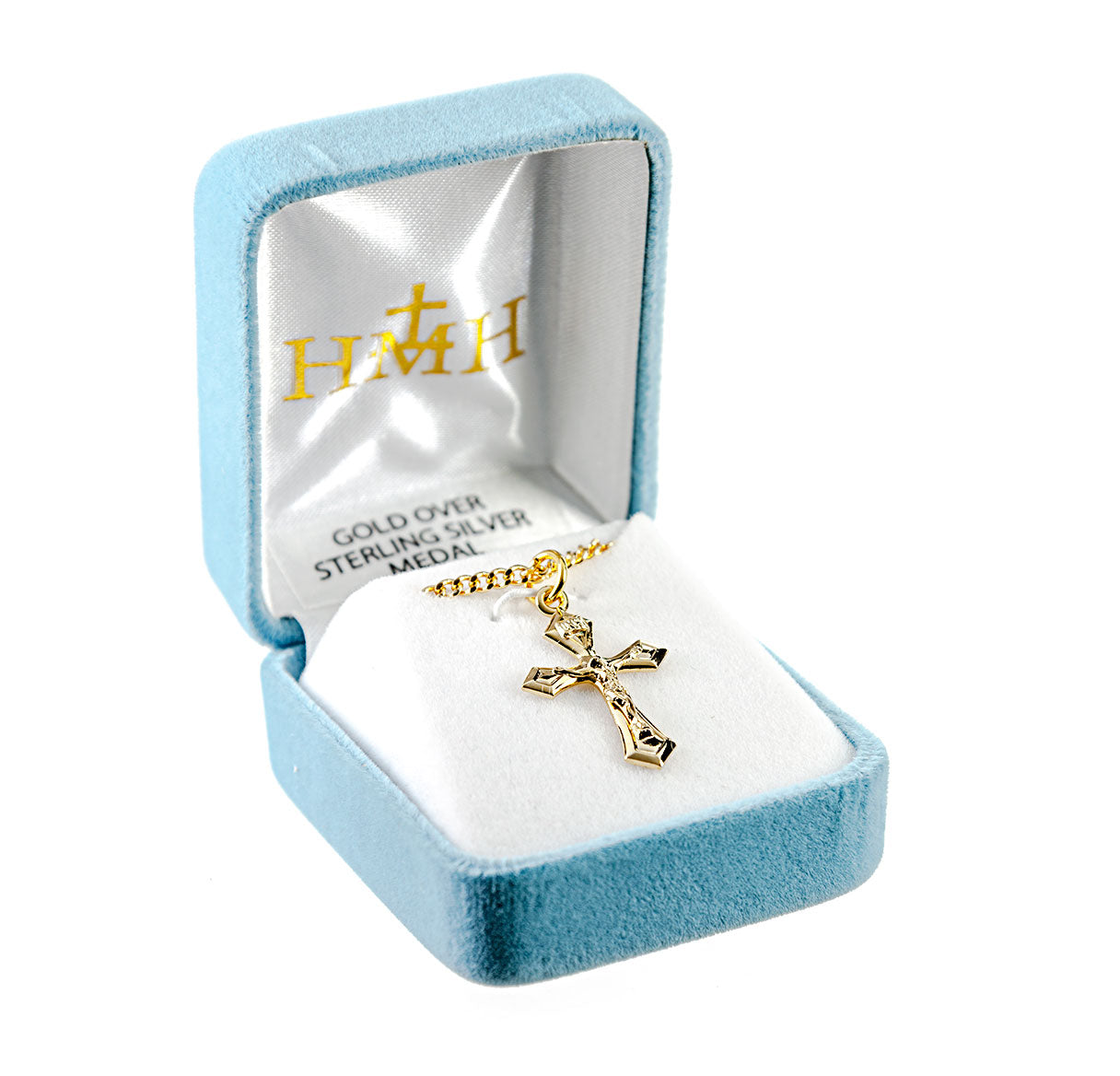 Pointed Tapered Gold Over Sterling Silver Crucifix