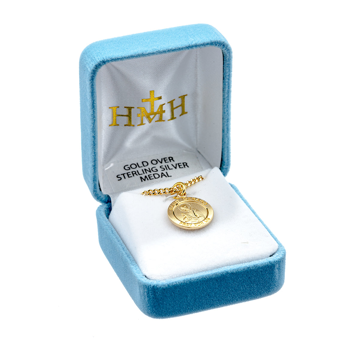 Patron Saint Gerard Round Gold Over Sterling Silver Medal