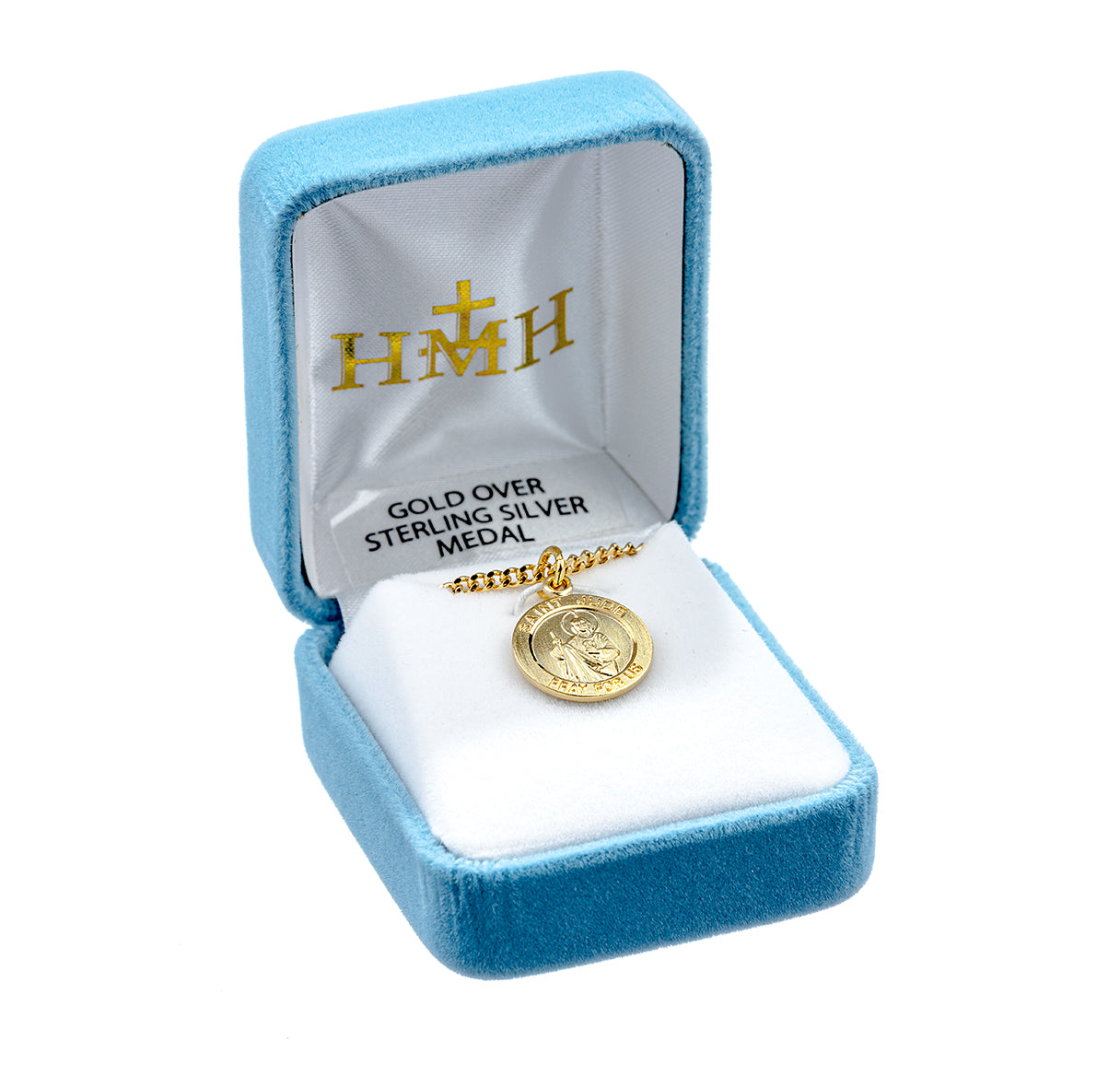 Patron Saint Jude Round Gold Over Sterling Silver Medal
