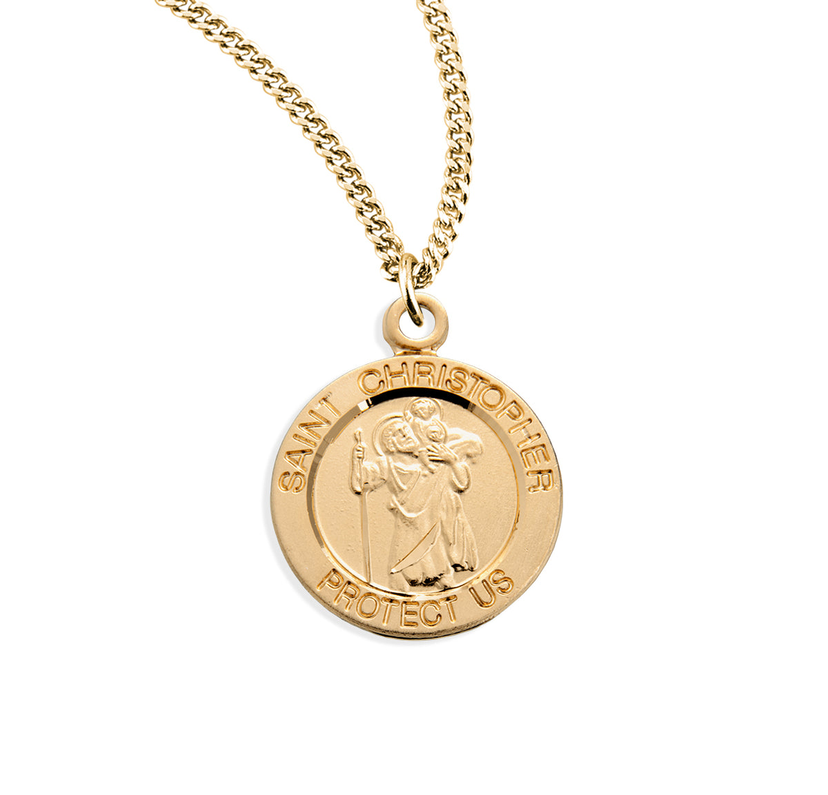 16kt Gold Over Sterling Med Rd St Christopher 24