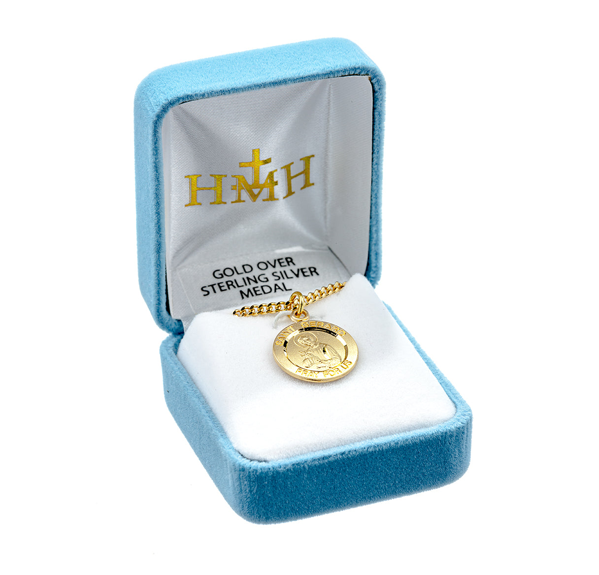 Patron Saint Gerard Round Gold Over Sterling Silver Medal