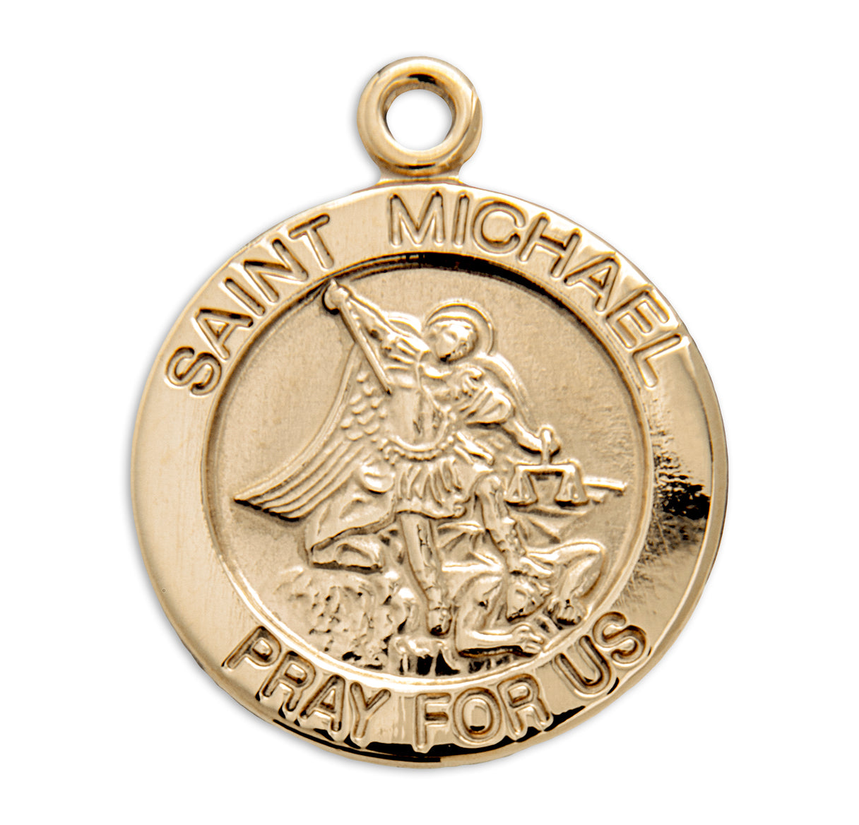 16kt Gold Over Sterling Med Rd St Michael 20" Ch-Bxd