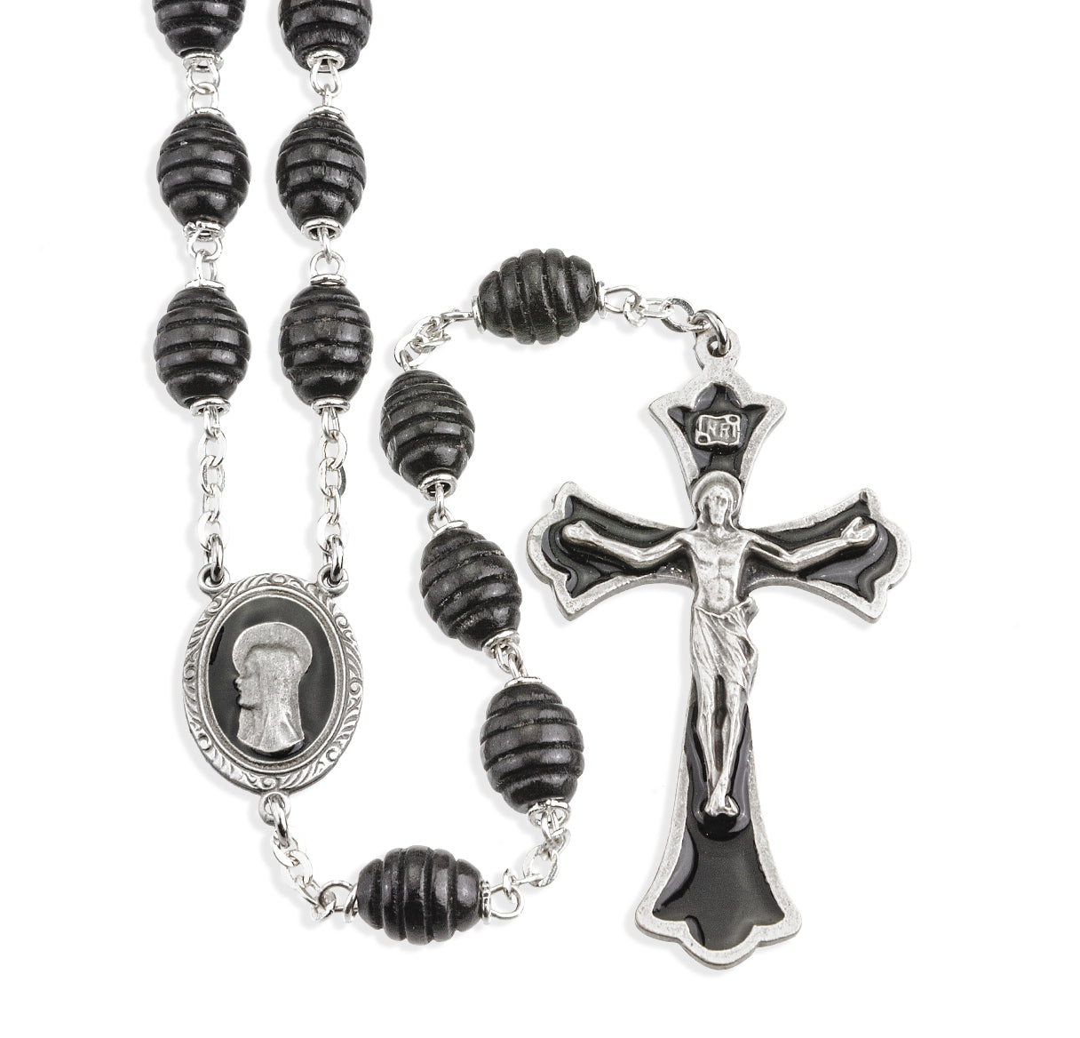 Black Beehive Boxwood Epoxy New England Pewter Rosary