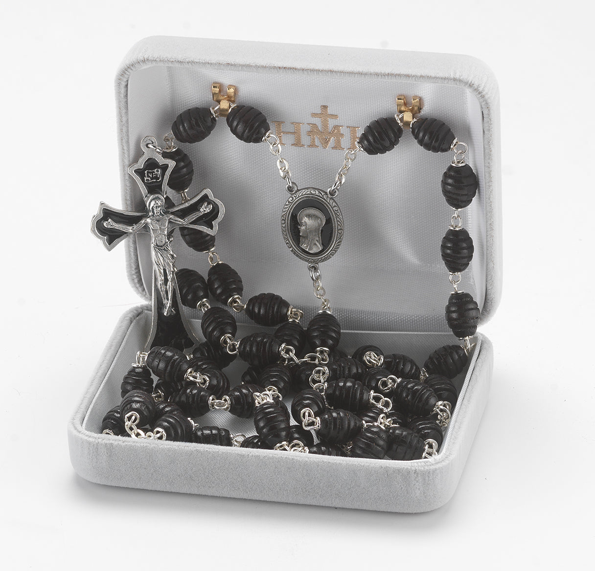 Black Beehive Boxwood Epoxy New England Pewter Rosary