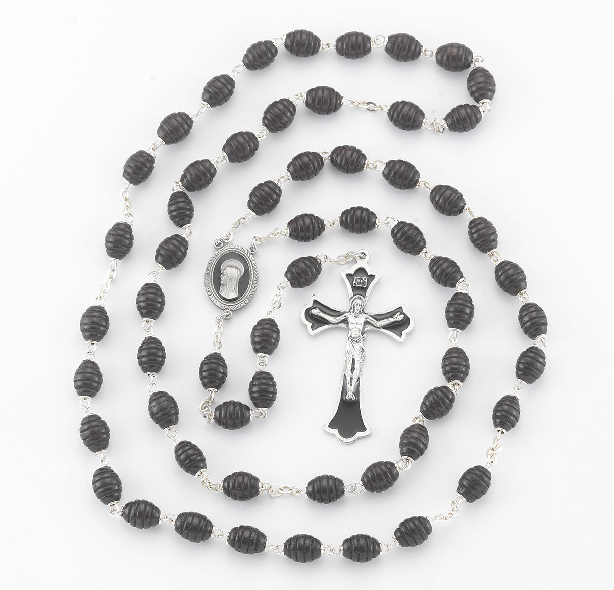Black Beehive Boxwood Epoxy New England Pewter Rosary
