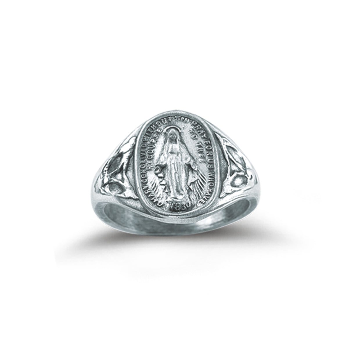Sterling Silver Miraculous Medal Ring Size 11