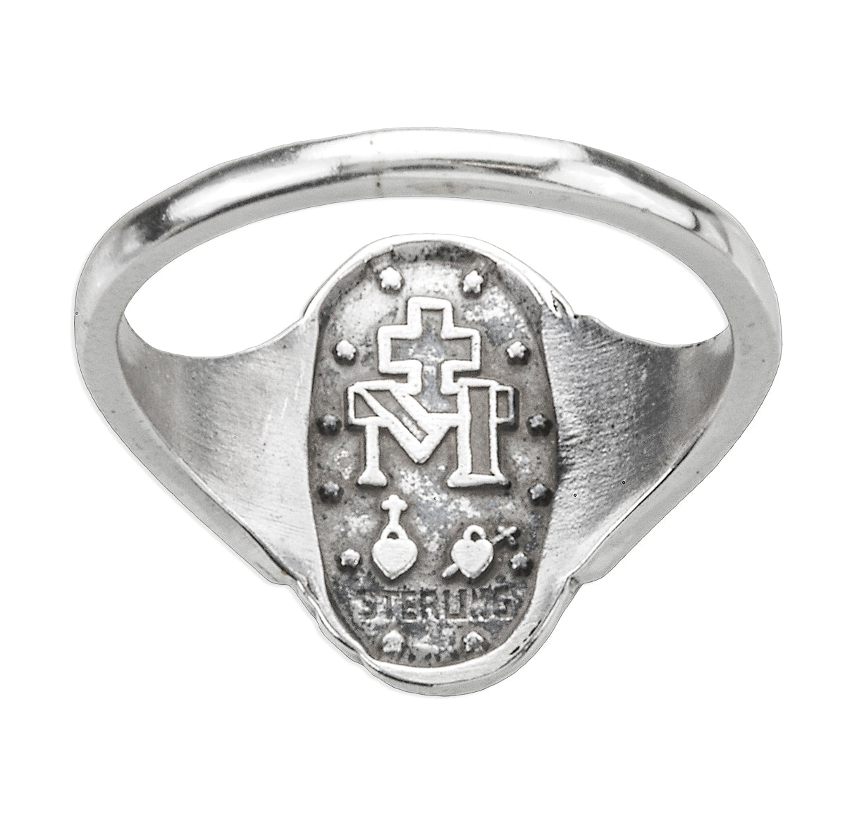 Miraculous Medal Sterling Silver Ring Size 9