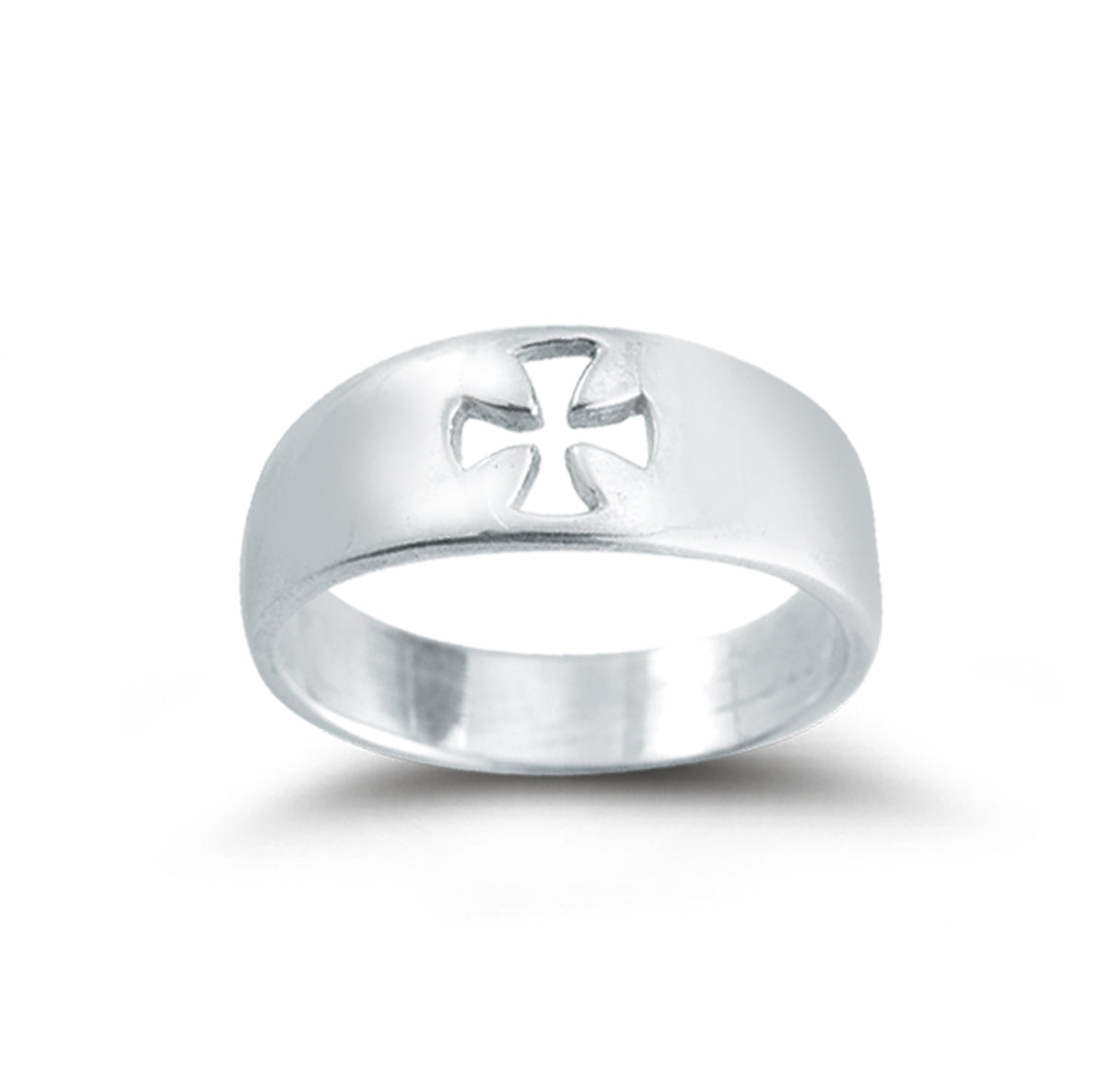 Sterling Silver Pierced Cross "Faith" Ring Size 10