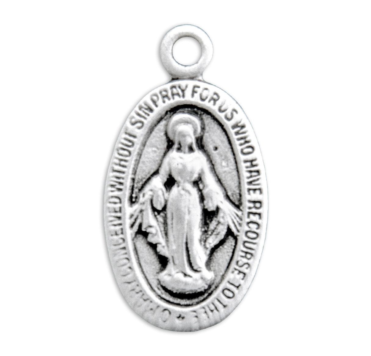 Sterling Silver Small Miraculous Medal -16" Ch-Bxd