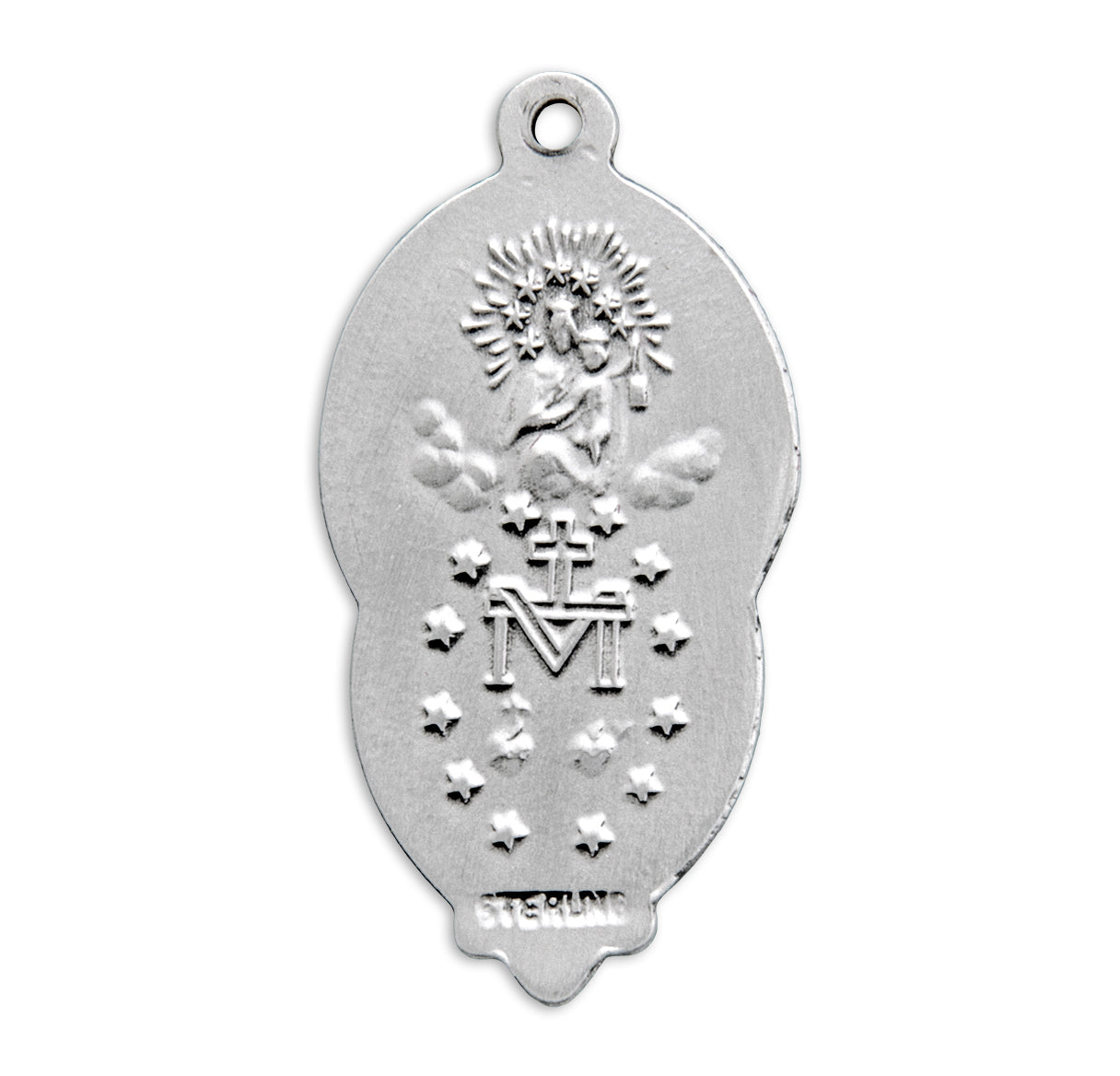 Sterling Silver Miraculous Medal Scapular Combination