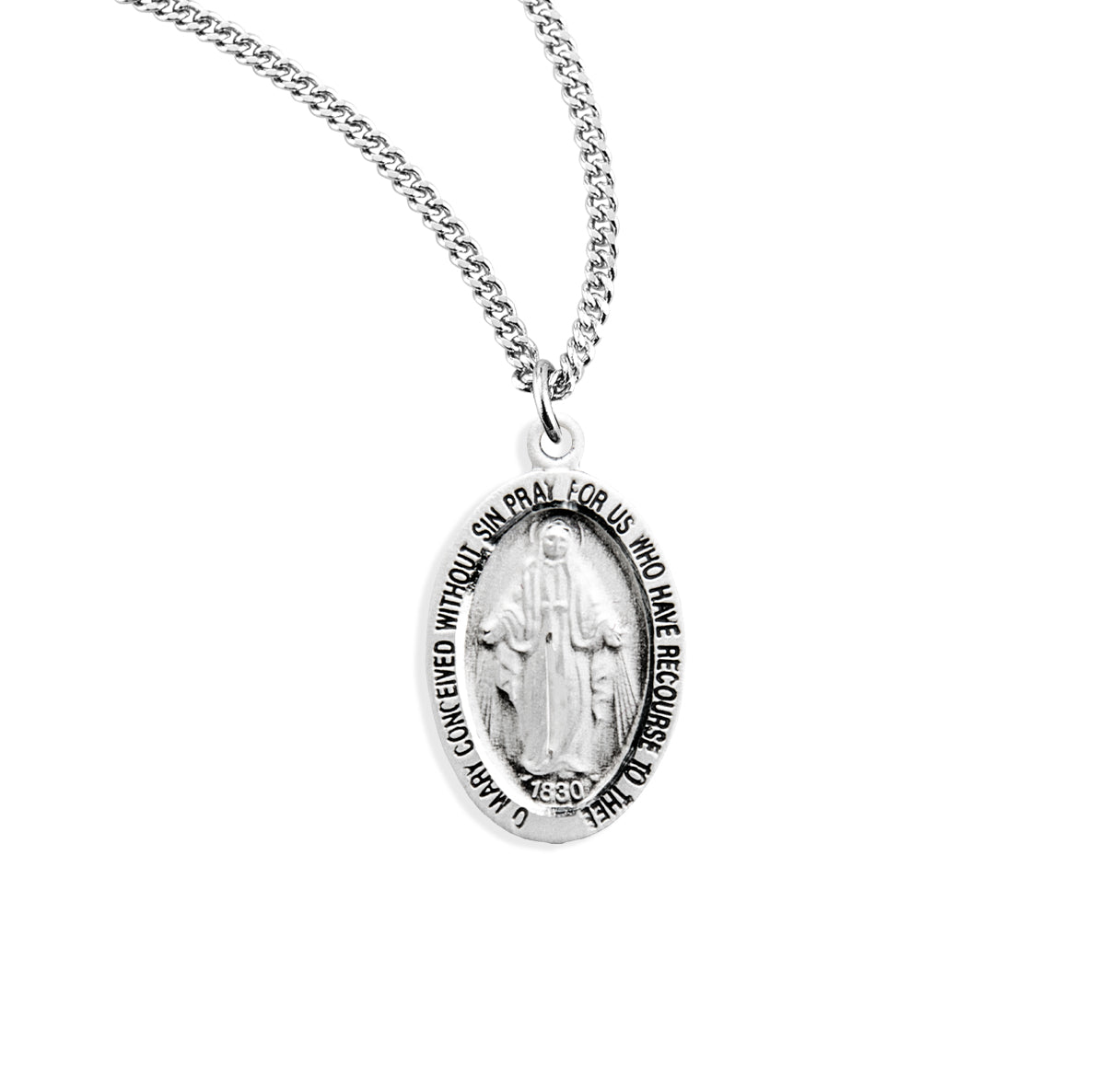 Sterling Silver Tiny Oval Mirac 18" (Thin) Ch-Bxd