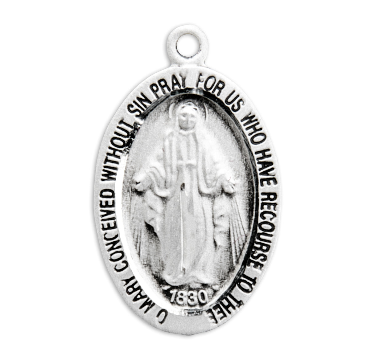 Sterling Silver Tiny Oval Mirac 18" (Thin) Ch-Bxd