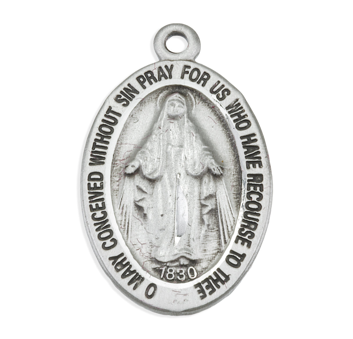 Sterling Silver Oval Miraculous Medal