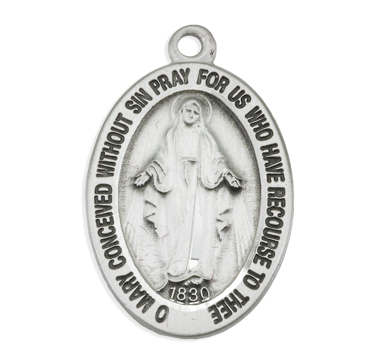 Sterling Silver Oval Miraculous Medal