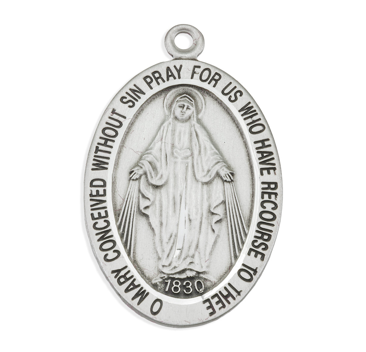Sterling Silver Oval Miraculous Medal