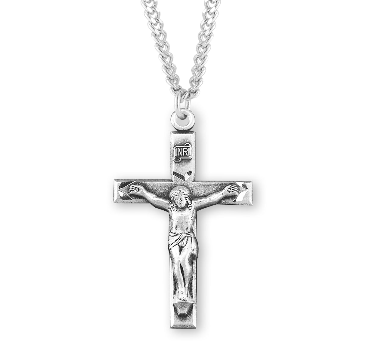Sterling Silver Medium Crucifix w/24" Ch-Bxd