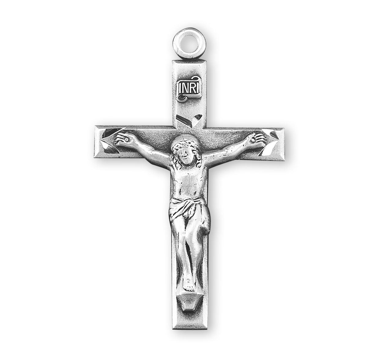 Sterling Silver Medium Crucifix w/24" Ch-Bxd