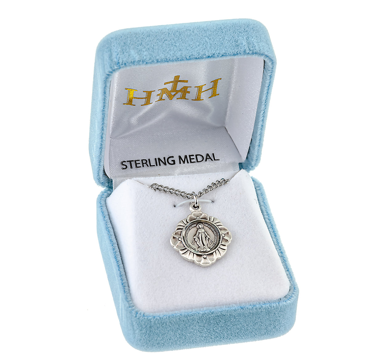 Sterling Silver Round Fancy Miraculous 20" Ch-Bxd