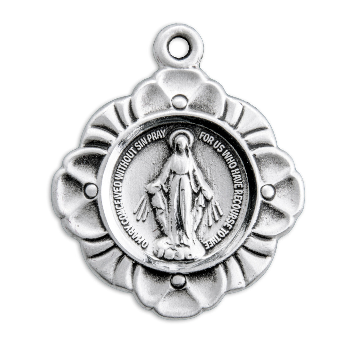 Sterling Silver Round Fancy Miraculous 20" Ch-Bxd