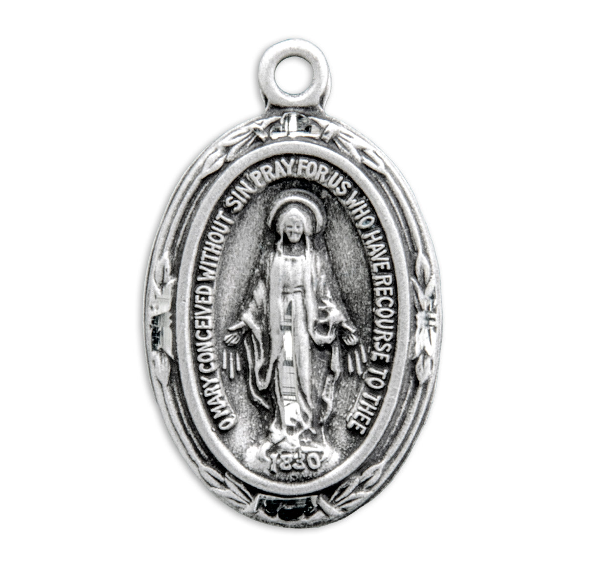 Sterling Silver Oval Miraculous Medal