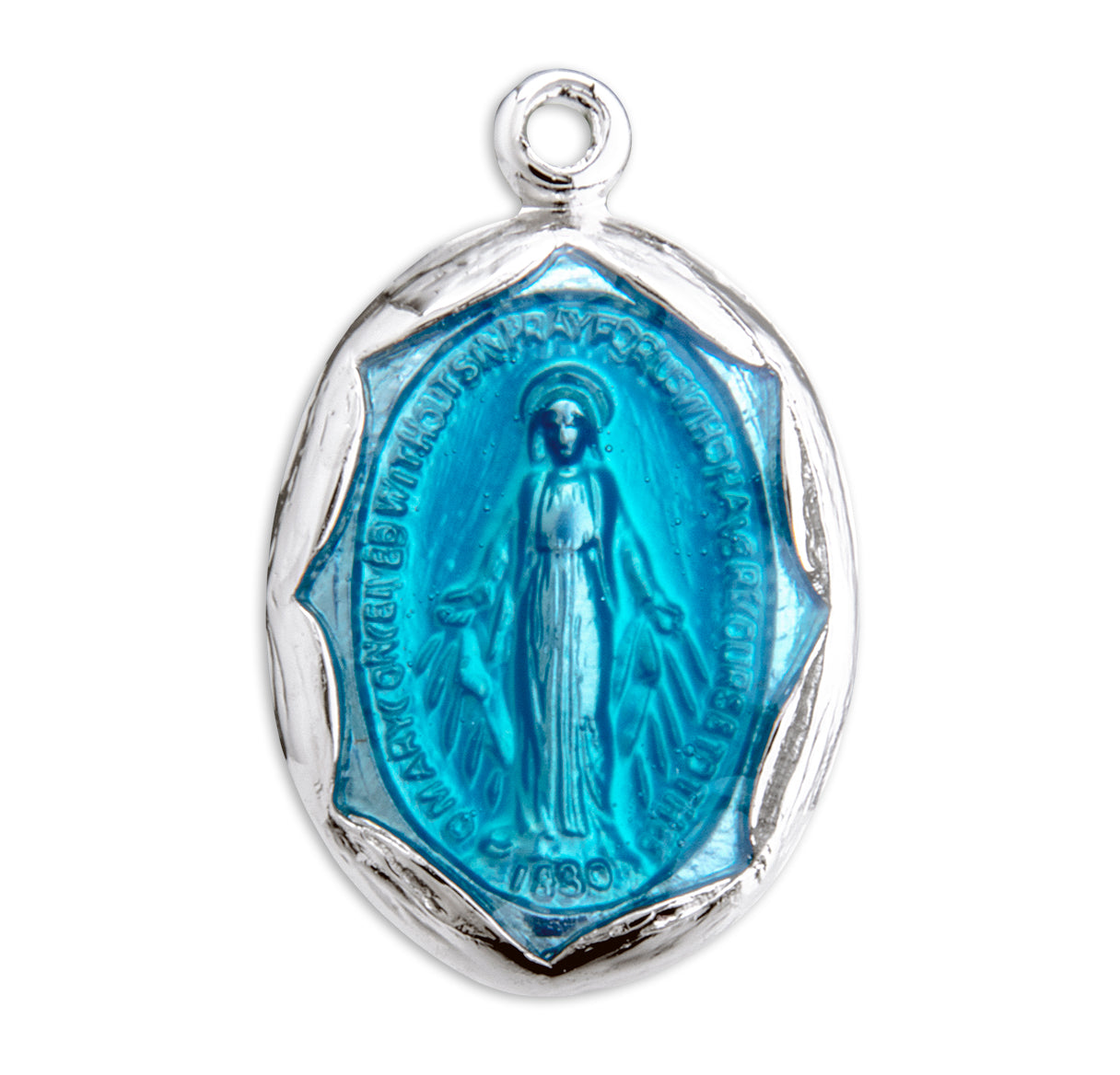 Sterling Silver Blue Epoxy Oval Mirac 18"(Thin)-Ch-Bxd