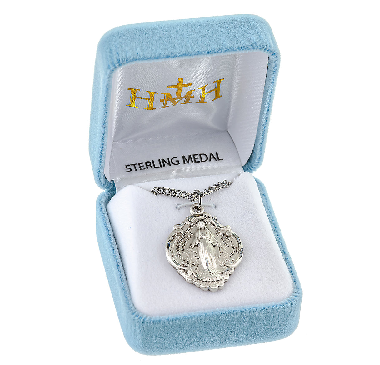 Sterling Silver Lrg Baroque Miraculous 18" Ch-Bxd