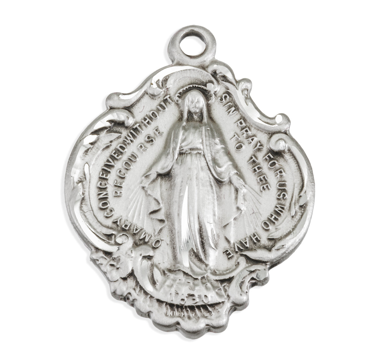 Sterling Silver Lrg Baroque Miraculous 18" Ch-Bxd