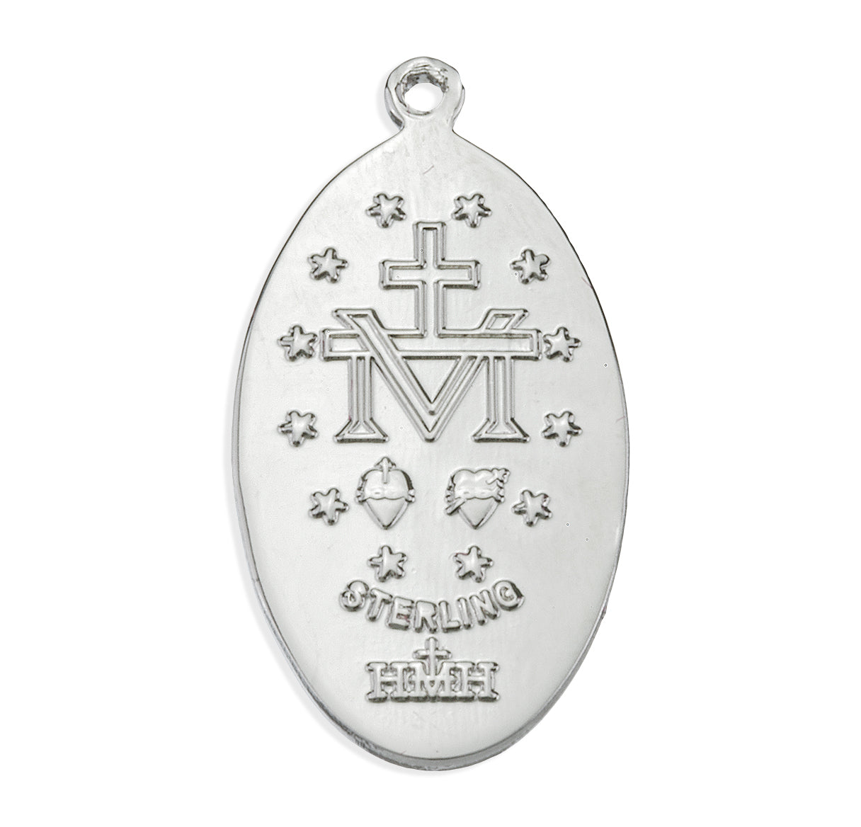 Sterling Silver Light Blue Epoxy Miraculous Medal