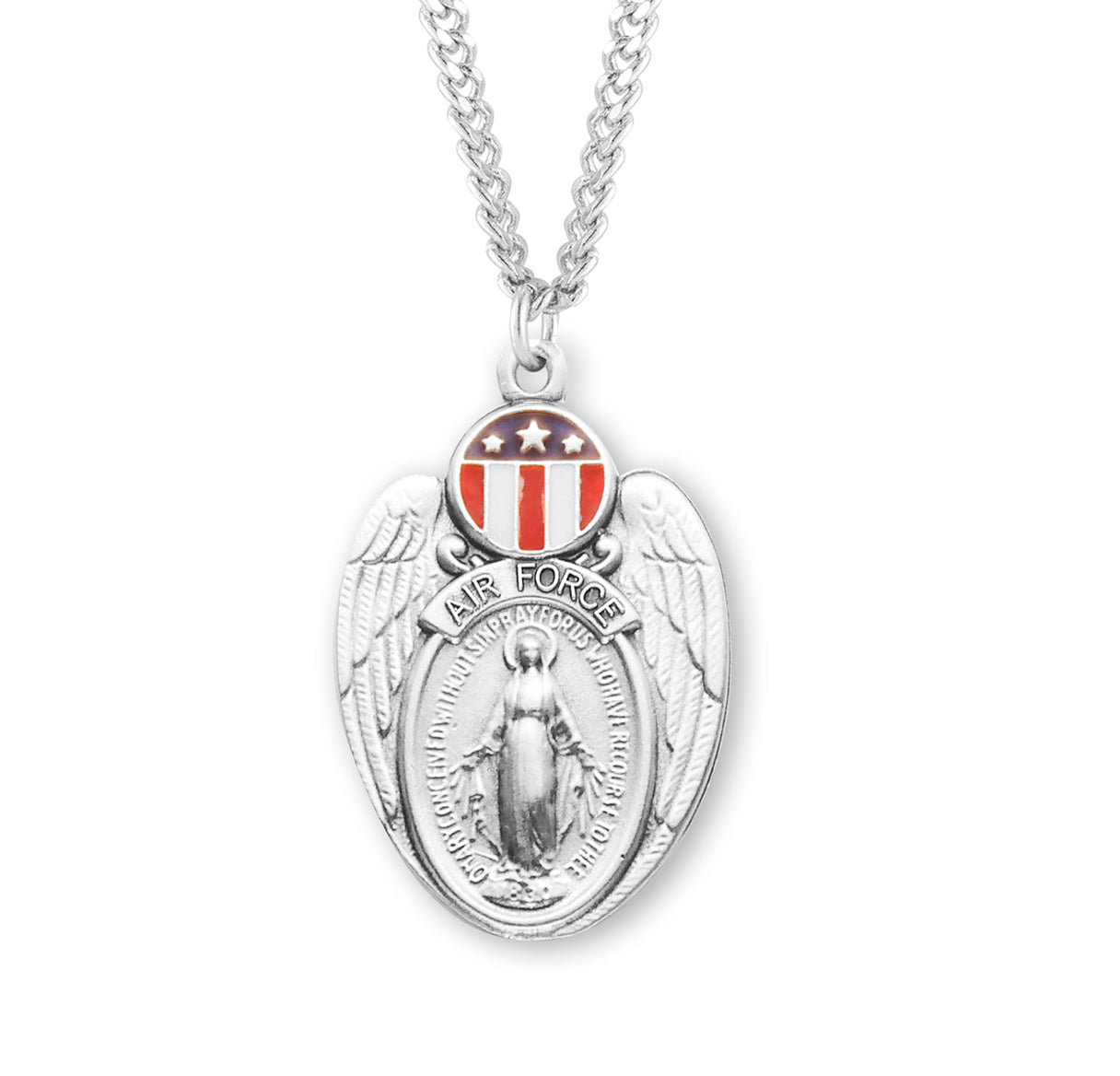 Air Force Sterling Silver Epoxy Miraculous Medal