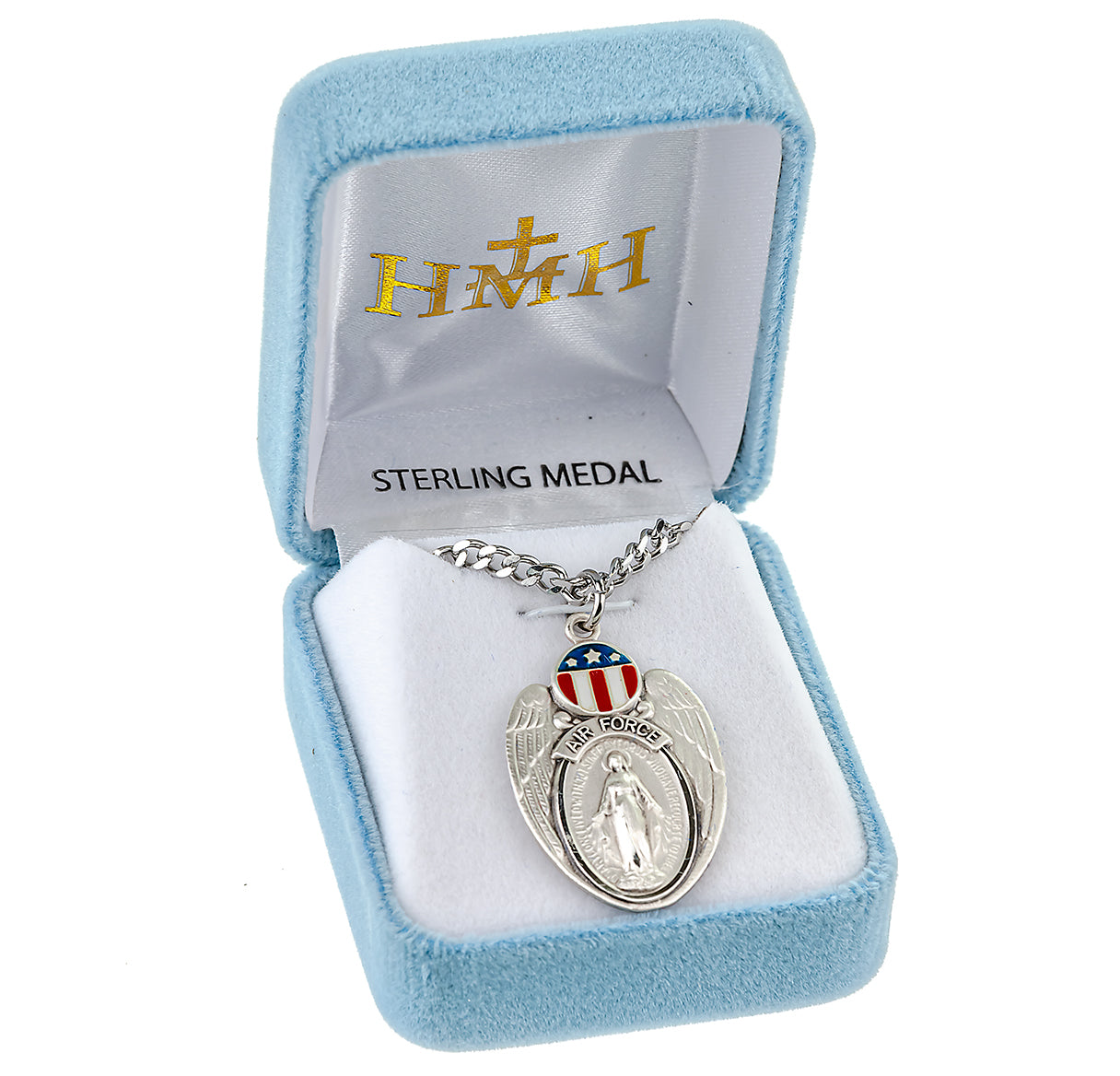 Air Force Sterling Silver Epoxy Miraculous Medal