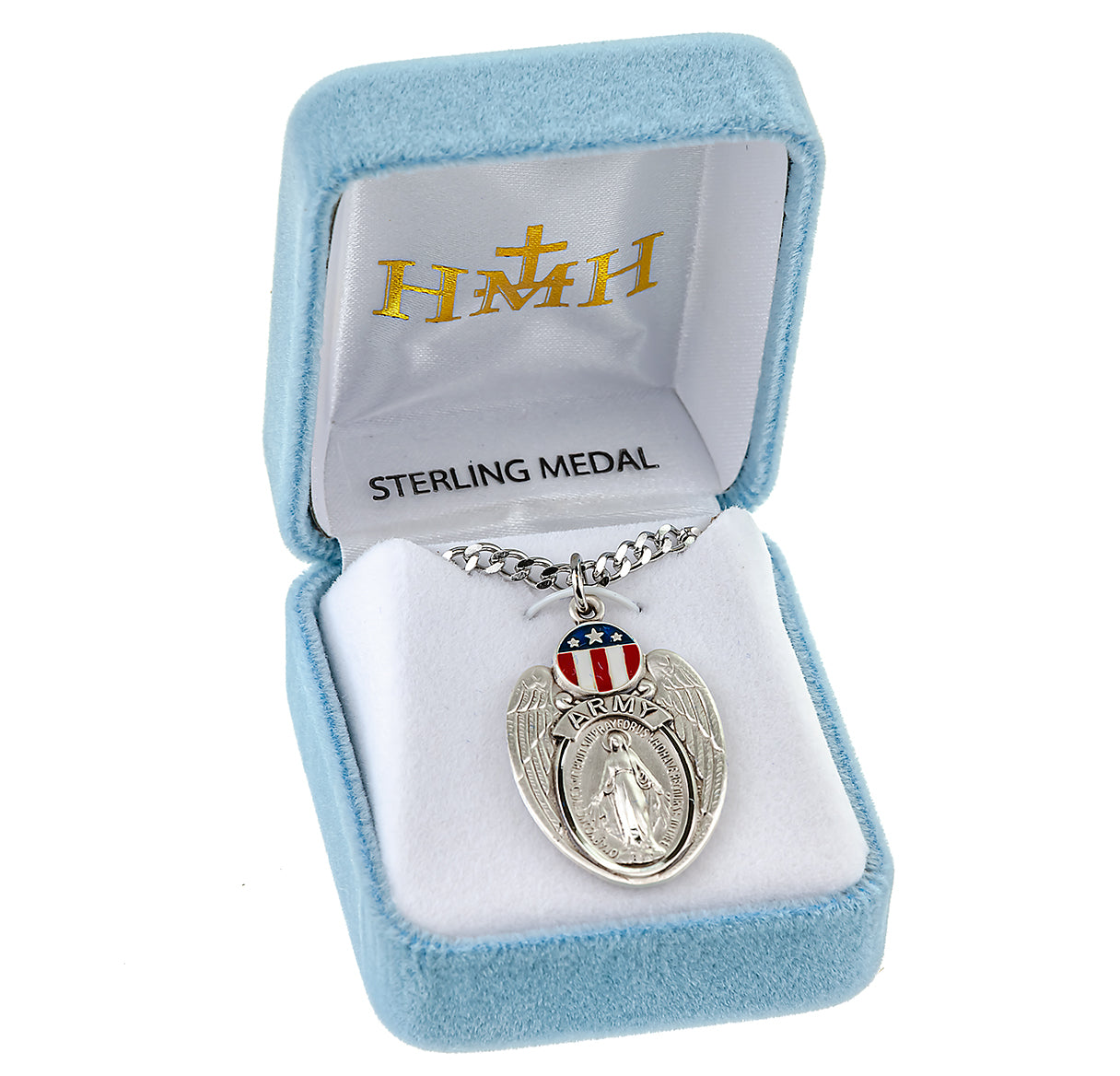 Army Sterling Silver Epoxy Miraculous Medal
