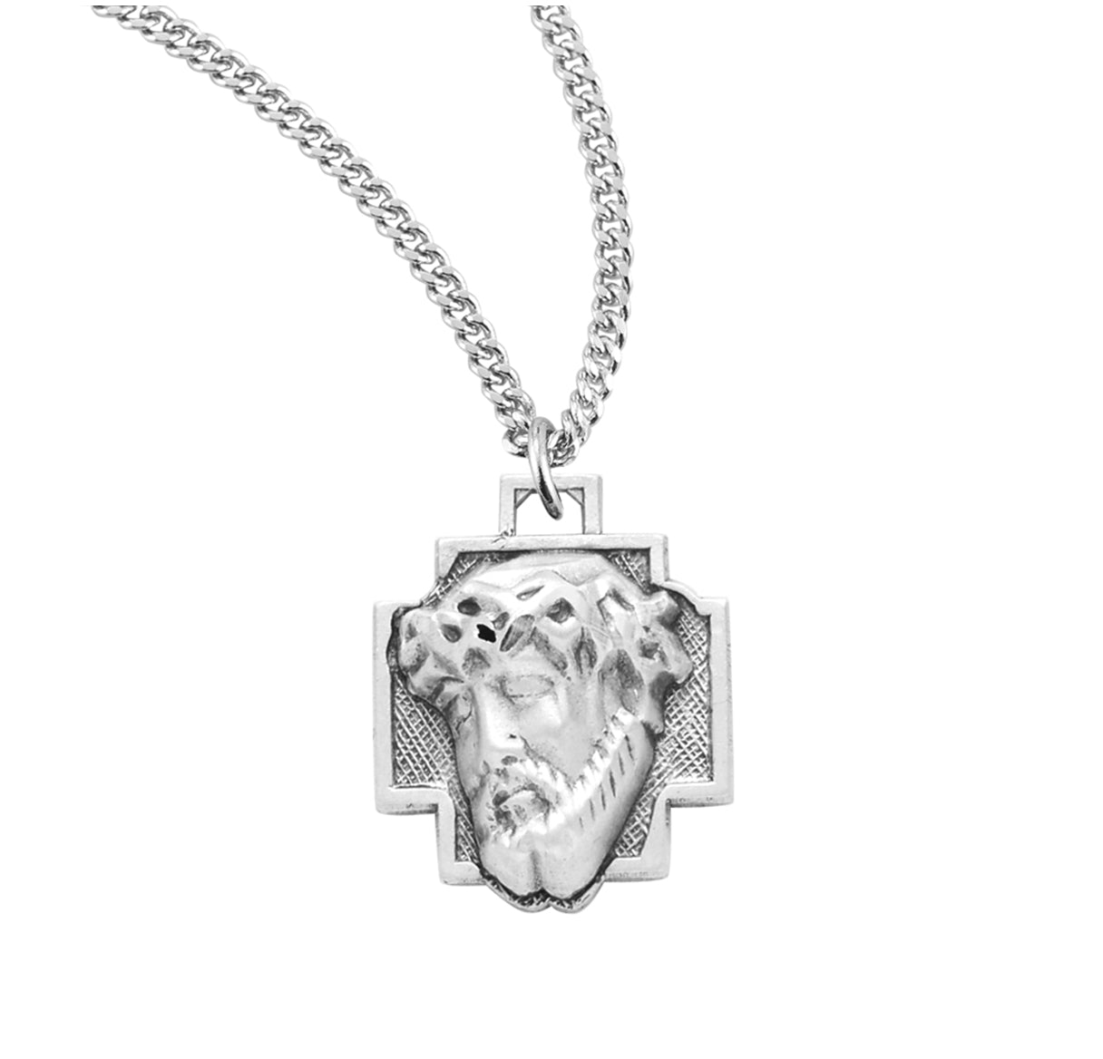 Sterling Silver Christ Head 16" Ch-Bxd