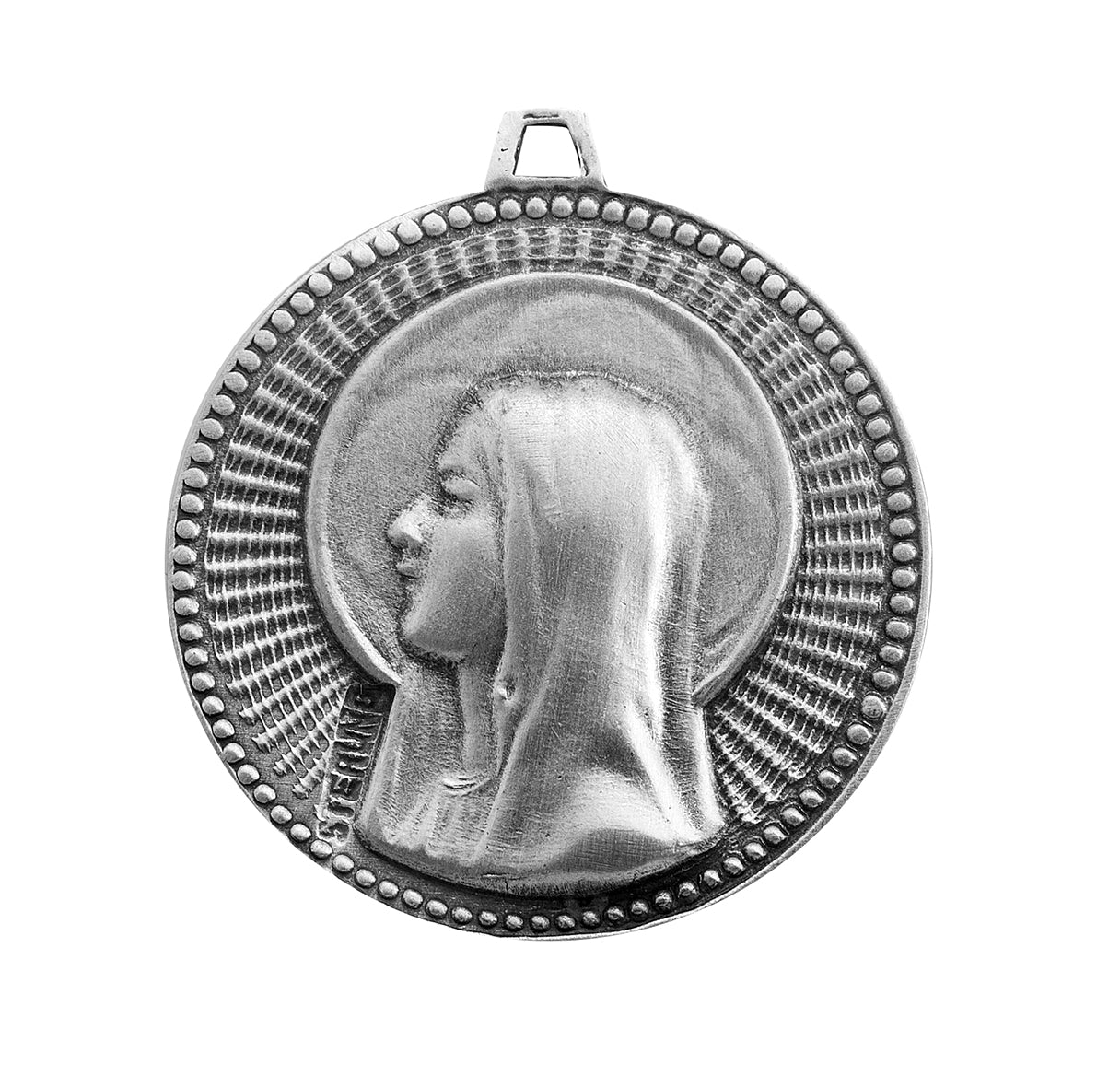 Sterling Silver Christ in Agony Round Medal