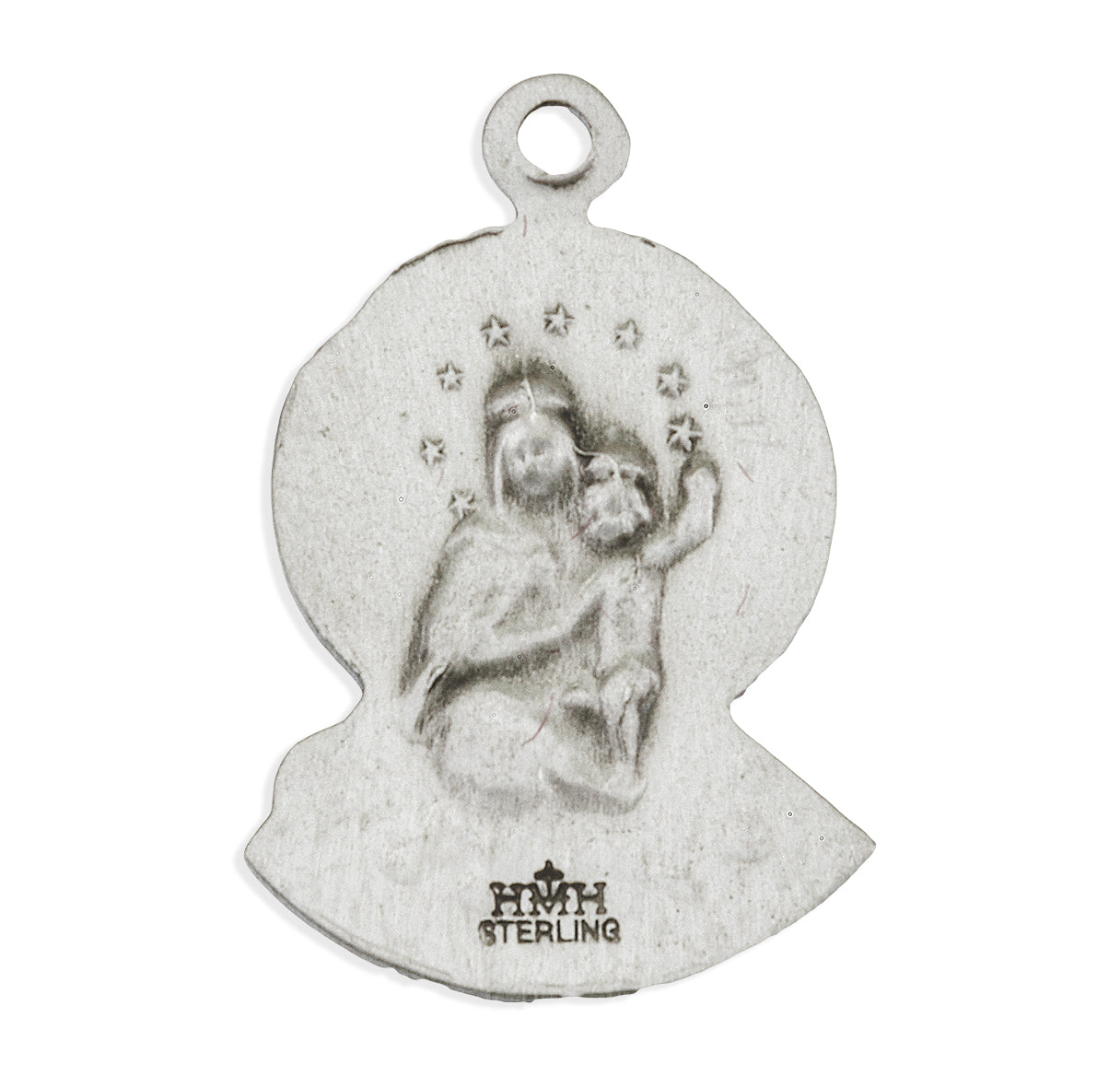 Scapular Sacred Heart of Jesus Profile Sterling Silver Medal