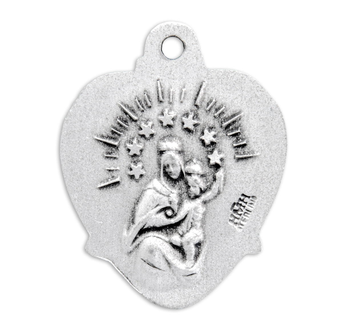 Sterling Silver Scapular Sacred Heart of Jesus Medal