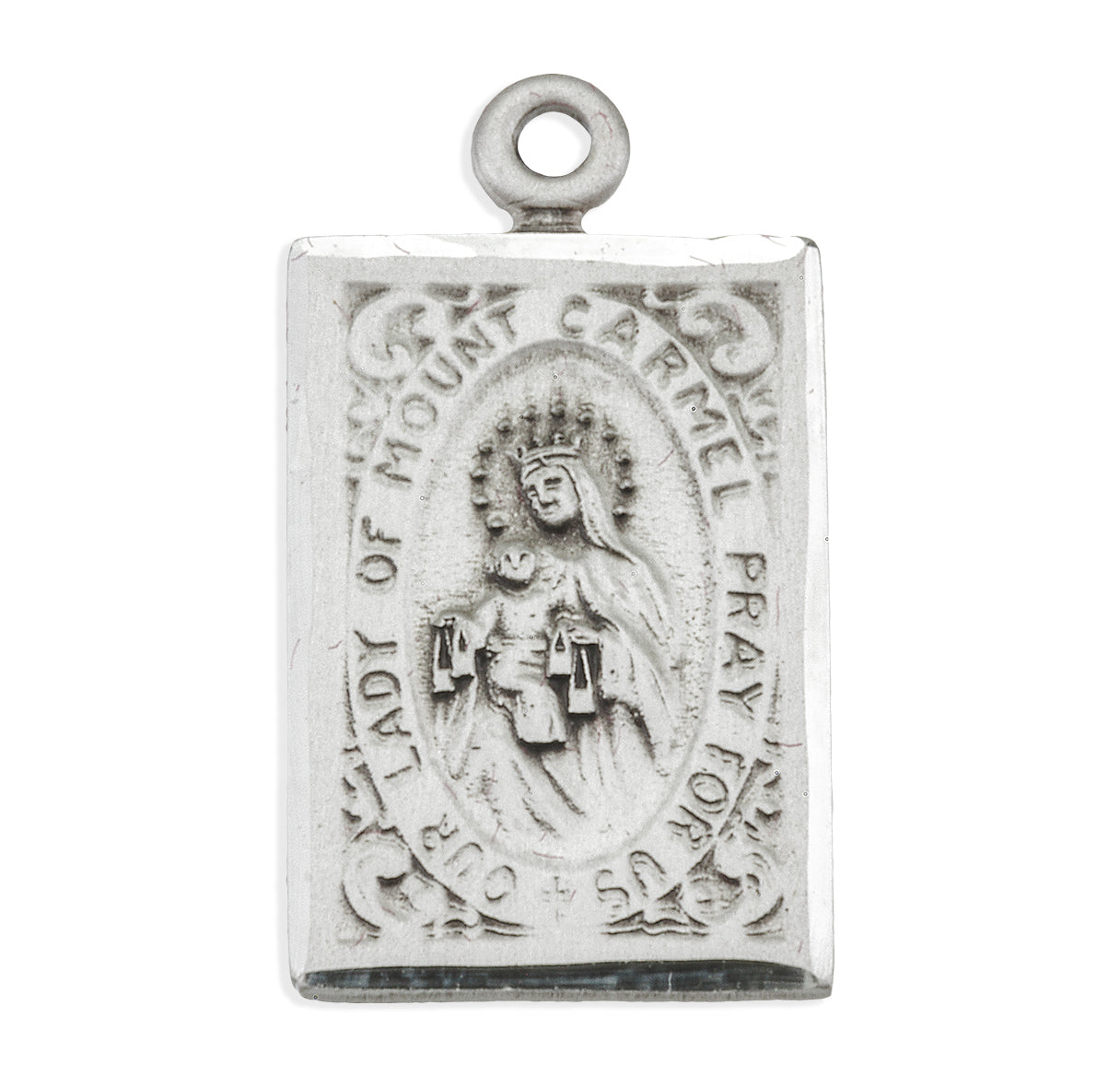 Sterling Silver Scapular Medal w/20" Ch-Bxd