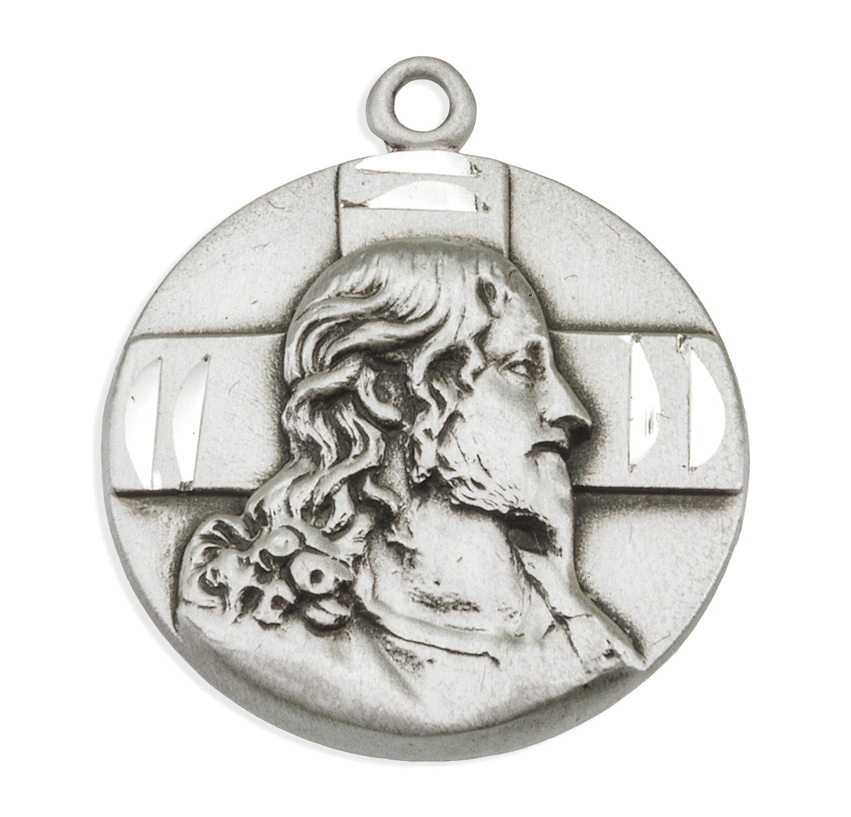 Sterling Silver Profile of Jesus Medal with 24" Ch-Bxd