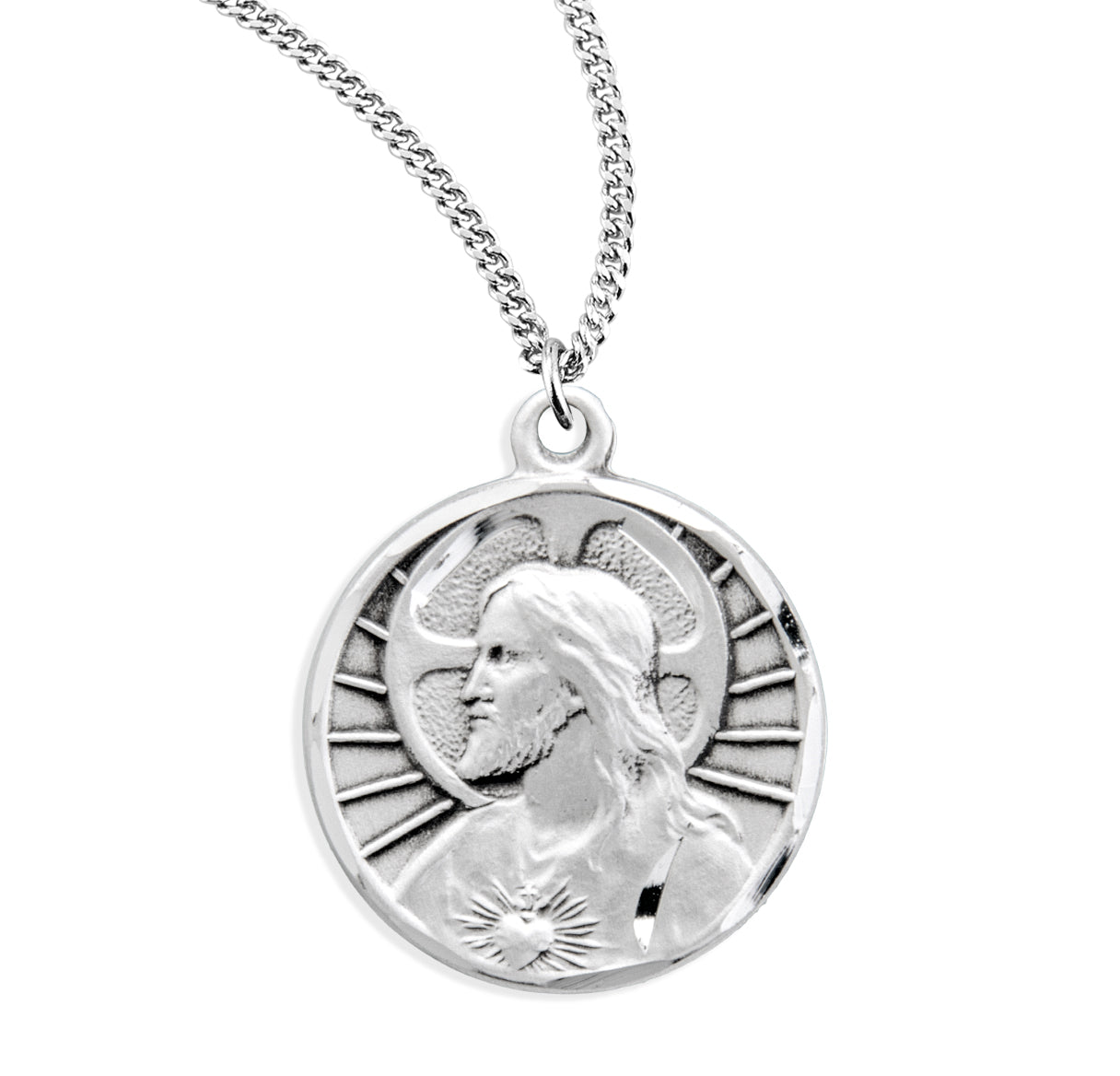 Sterling Silver Med Rd Profile Scapular-*18" Ch-Bxd