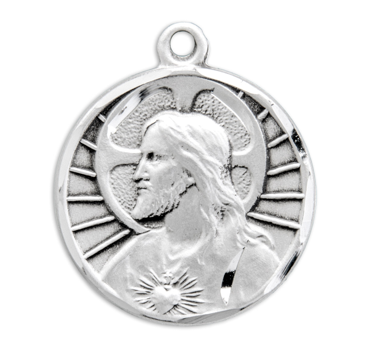 Sterling Silver Med Rd Profile Scapular-*18" Ch-Bxd