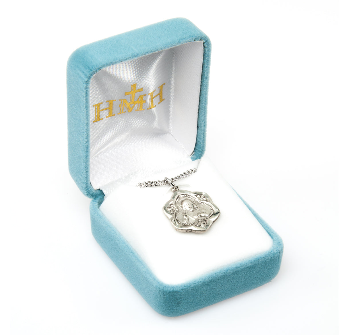 Sacred Heart of Jesus Sterling Silver Scapular Medal